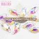 High quality S shape glass stone AB crystal for cloth sew on